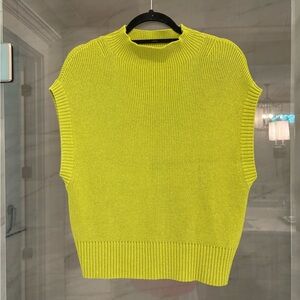 Anthropologie Maeve Chartreuse Knit Top